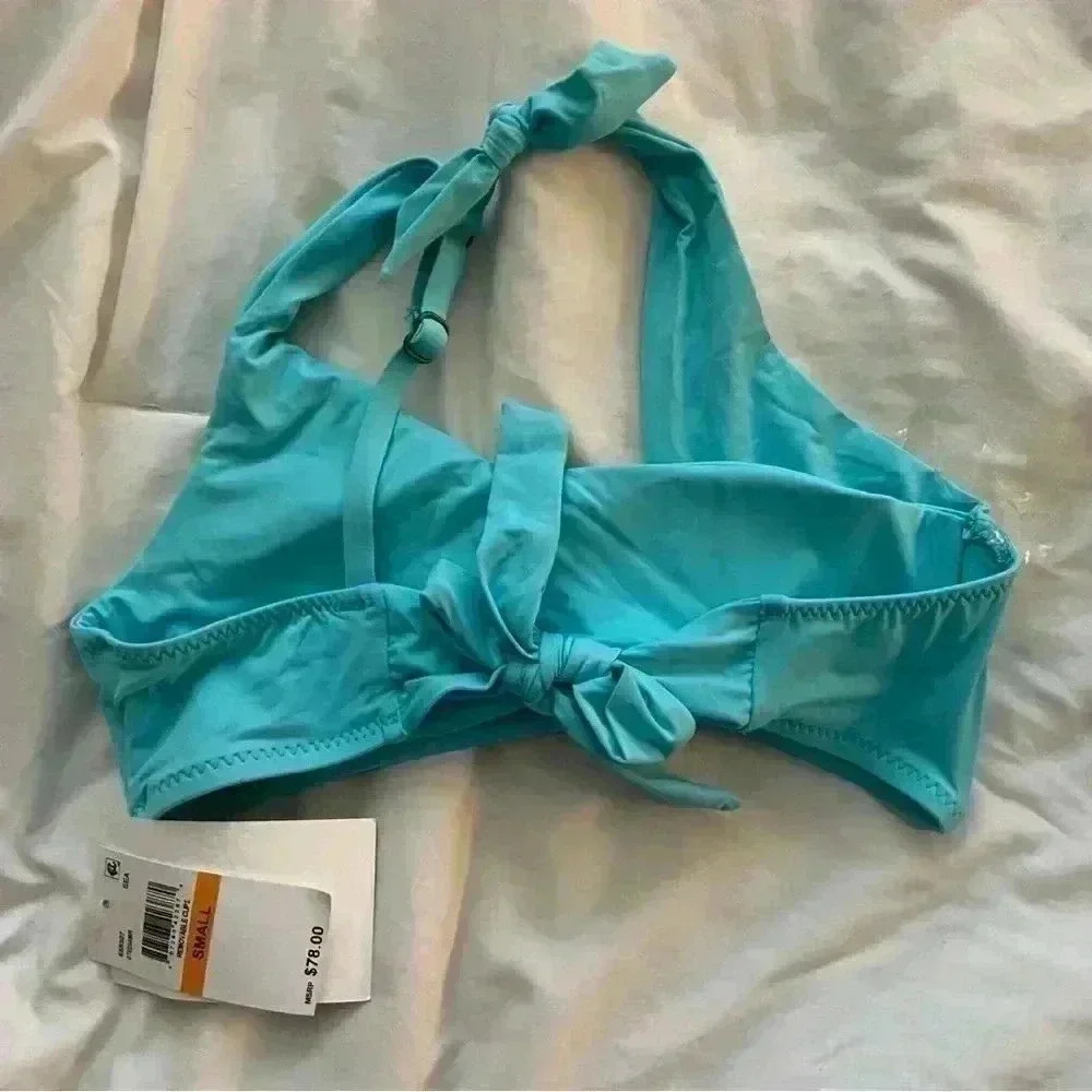 BECCA BY REBECCA VIRTUE Bikini Top - Blue, size SMALL - NEW - NWT - Picture 2 of 5